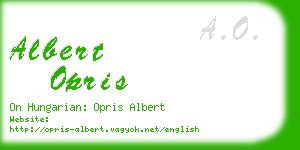 albert opris business card